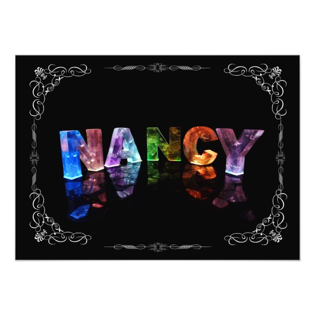 Nancy - Namn Nancy i 3D Ljus (fotografi) Fototryck (Framsidan)