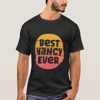 Nancy Namn Retro Sunset Graphic Best Nancy någonsi T Shirt