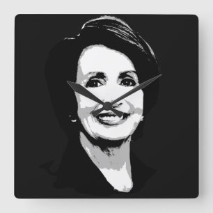 Nancy Pelosi ansikte Fyrkantig Klocka