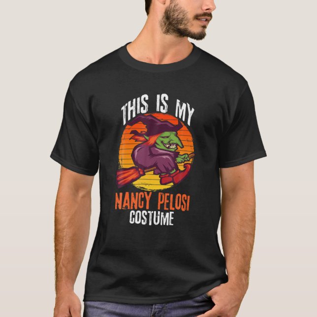 Nancy Pelosi Halloween Costume | Scary Flies Broo T Shirt (Framsida)
