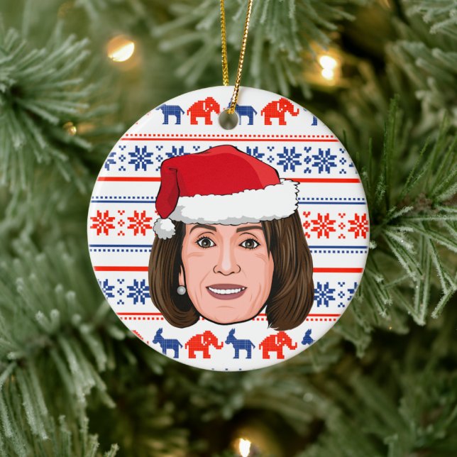 NANCY PELOSI Jul Julgransprydnad Keramik (Träd)