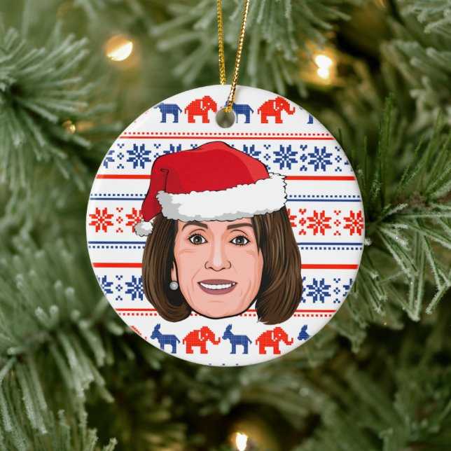 Nancy Pelosi jul Julgransprydnad Keramik (Träd)