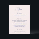 Nancy Rosa Modern Bröllop Meny<br><div class="desc">Traditionella menyer i stil bröllop som har en enkel design med "Menu" i modern typografi.</div>
