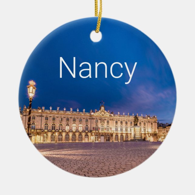 Nancy Ställe Stanislas Grand Est Frankrike Sunset Julgransprydnad Keramik (Framsidan)