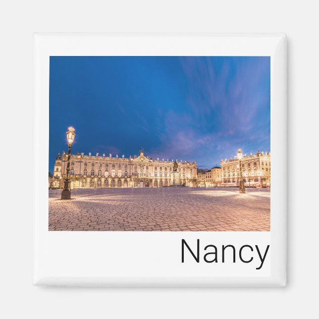 Nancy Ställe Stanislas Grand Est Frankrike Sunset Magnet (Framsidan)