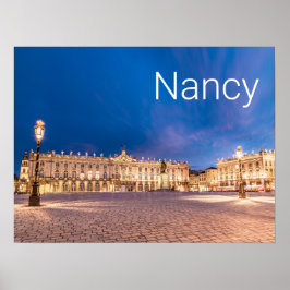 Nancy Ställe Stanislas Grand Est Frankrike Sunset Poster