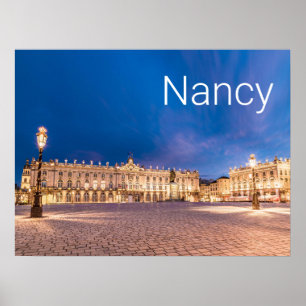 Nancy Ställe Stanislas Grand Est Frankrike Sunset Poster