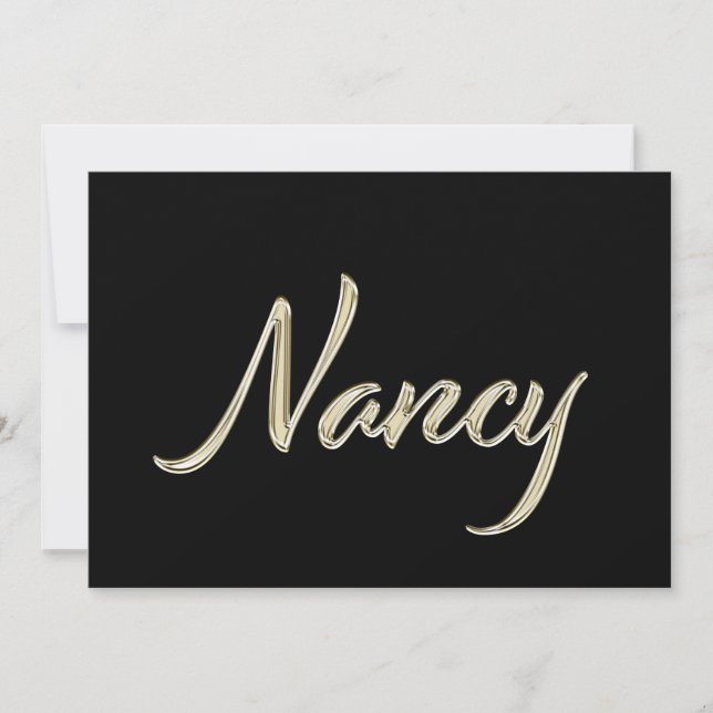 Nancy white gold Handwriting Karte Kort (Framsida)