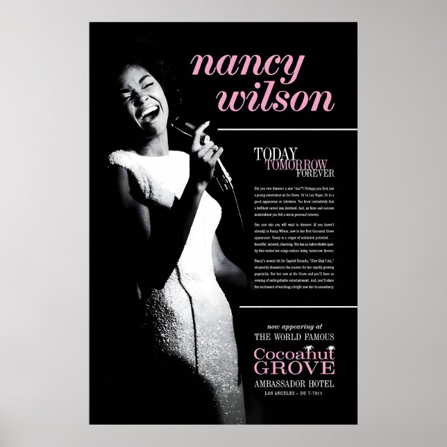 Nancy Wilson jazzaffisch - Live at the Cocoanut Poster (Framsidan)