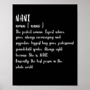 Nani Definition Grandma Mors dag Women Poster
