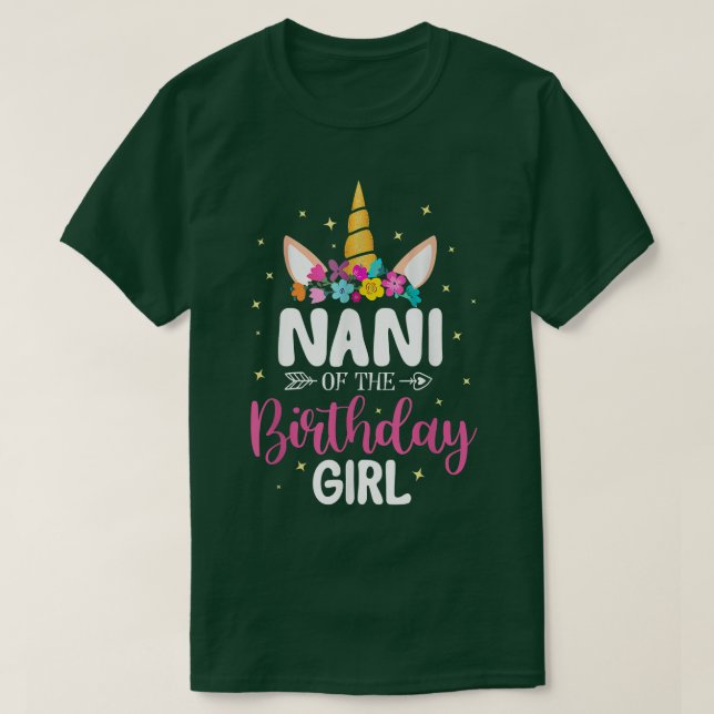 Nani, födelsedagstjuvens ynka Unicorn Birthday T Shirt (Design framsida)