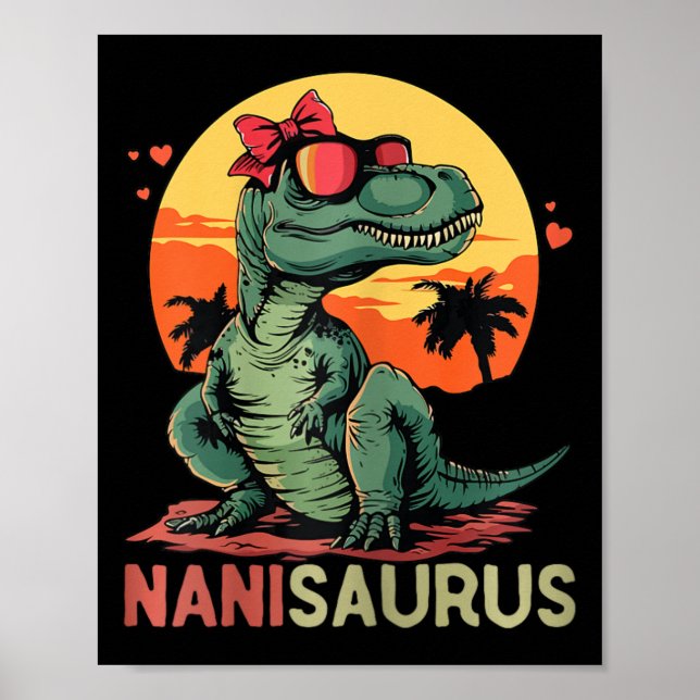 Nanisaurus Dino Dinosaur Nani-saurus T-rex Mor" Poster (Framsidan)