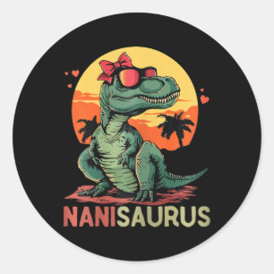 Nanisaurus Dino Dinosaur Nani-saurus T-rex Mor" Runt Klistermärke