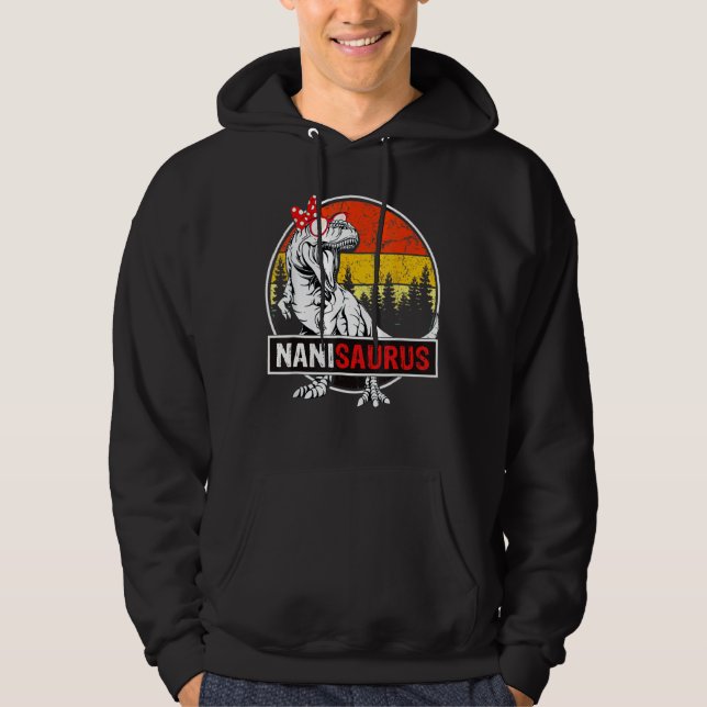 Nanisaurus Rex Dinosaur Nani Saurus Mor Fami Hoodie (Framsida)