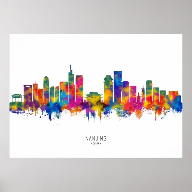 Nanjing China Skyline Poster (Framsidan)