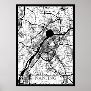 Nanjing Kina Karta Poster