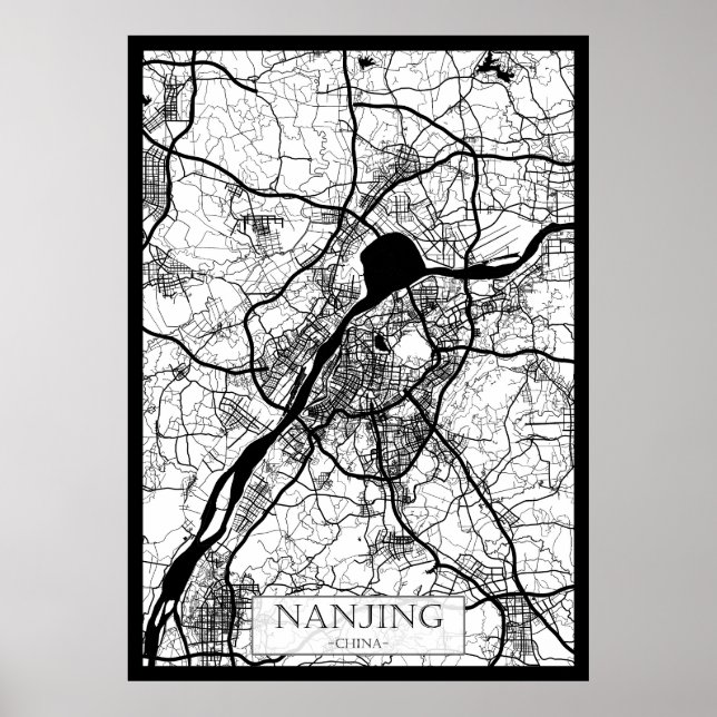 Nanjing Kina Karta Poster (Framsidan)