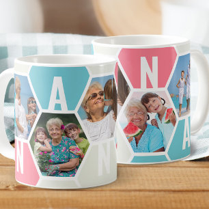 Nanna 5 Photo Editable 5 Brev Honeycomb Kaffemugg