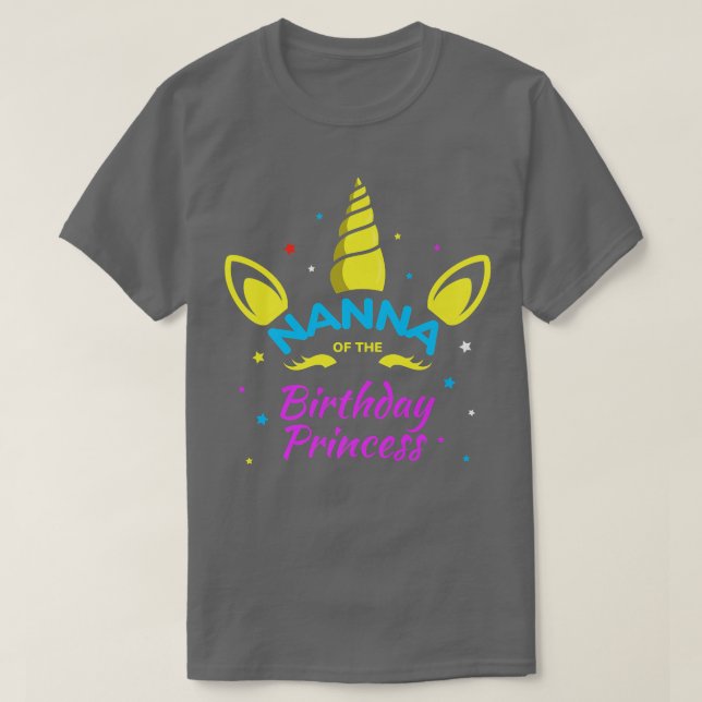 Nanna från Birthday Princess Bday Unicorn Grandm T Shirt (Design framsida)