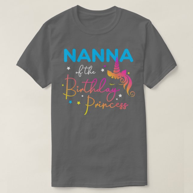Nanna från Birthday Princess Bday Unicorn Grandm T Shirt (Design framsida)