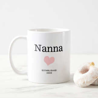 Nanna, Rosa Heart, Single Photo Anpassningsbar Kaffemugg