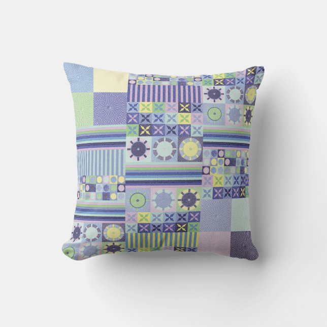 Nannas snygga stickade virkade filtmönster kudde (Framsida)