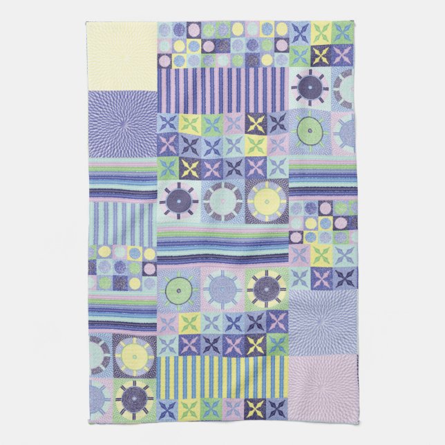 Nannas Söt Faux Sticka Crochet Blanket Mönster Kökshandduk (Vertikal)