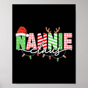 Nannie Claus julbelysning Santa hatt familjemattor Poster