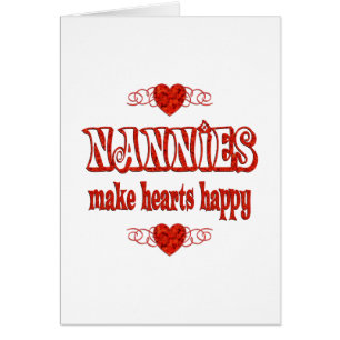 Nannie hjärtor hälsningskort