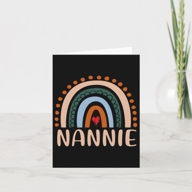 Nannie Rainbow Grandma Cute Mors dag Funny Nann Kort (Framsida)
