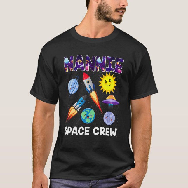 Nannie Space Crew Nannie från Birthday Boy Astro T Shirt (Framsida)