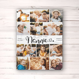 Nannie Vi Kärlek dig Hearts Modern Photo Collage Fleecefilt