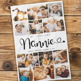 Nannie Vi Kärlek dig Hearts Modern Photo Collage Kökshandduk