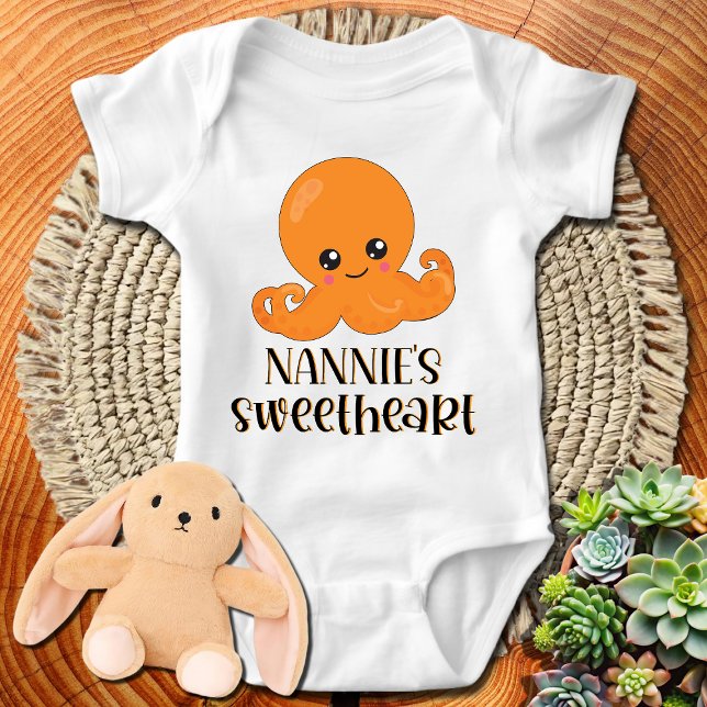 Nannies lilla Orange Kawaii Octopus T Shirt (Skapare uppladdad)