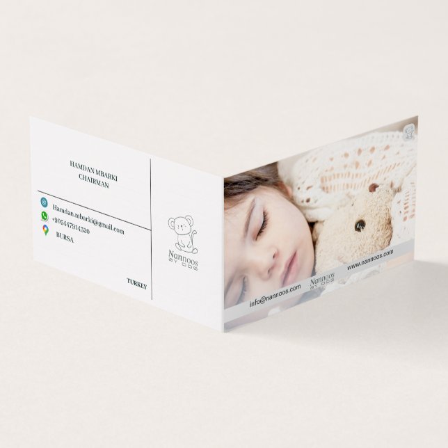 NANNOOS FOLED-AFFÄRSKORT VISITKORT (Utsida)