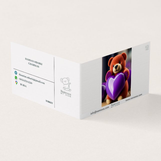 NANNOOS FOLED-AFFÄRSKORT VISITKORT (Utsida)