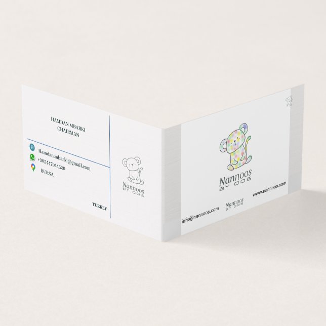 NANNOOS FOLED-AFFÄRSKORT VISITKORT (Utsida)