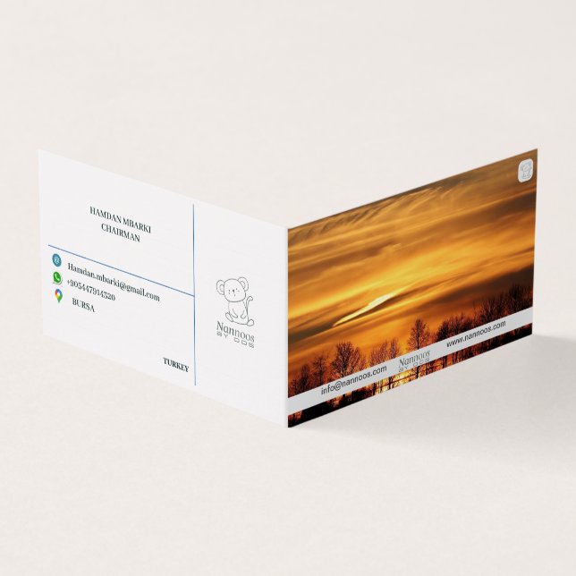 NANNOOS FOLED-AFFÄRSKORT VISITKORT (Utsida)