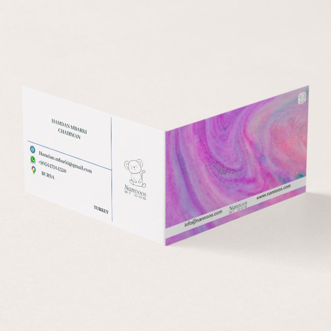 NANNOOS FOLED-AFFÄRSKORT VISITKORT (Utsida)