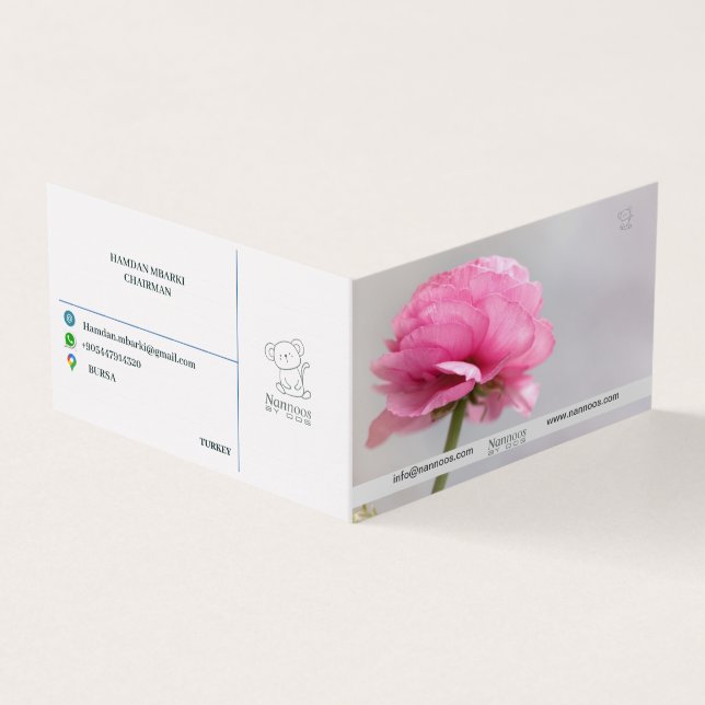 NANNOOS FOLED-AFFÄRSKORT VISITKORT (Utsida)