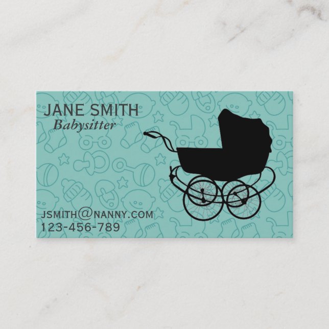 Nanny / Au Pair / barnvakt Freelance Visitkort (Framsida)