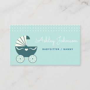 Nanny Babyvvakt Cute Barnvagn Baby blue Elegant Visitkort