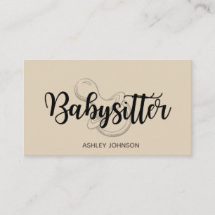 Nanny Babywatch Child Care Sketch Nappar Pastel Visitkort
