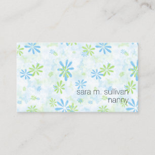 Nanny Babywatch Childcare Simple Blommönster Visitkort