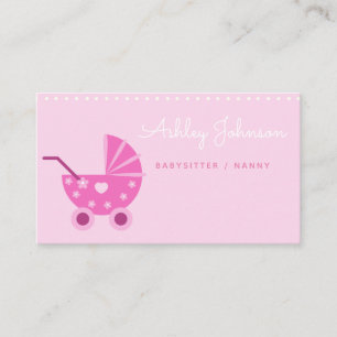 Nanny Babywatch Simple Cute Rosa Barnvagn Newborn Visitkort