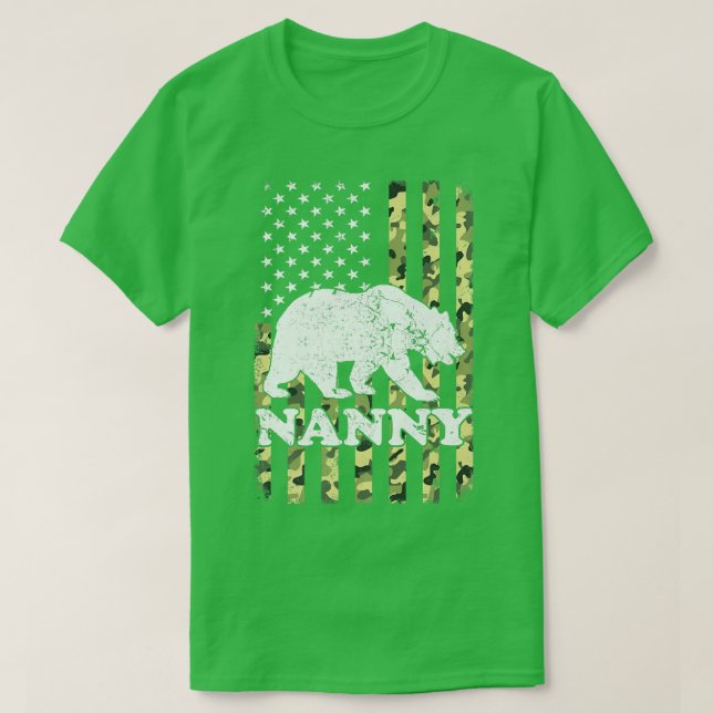Nanny Bear Camping Hiking Camouflage Förenta state T Shirt (Design framsida)