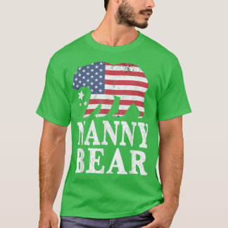 Nanny Bear Patriotic Flagga Matching Family 4:e av T Shirt