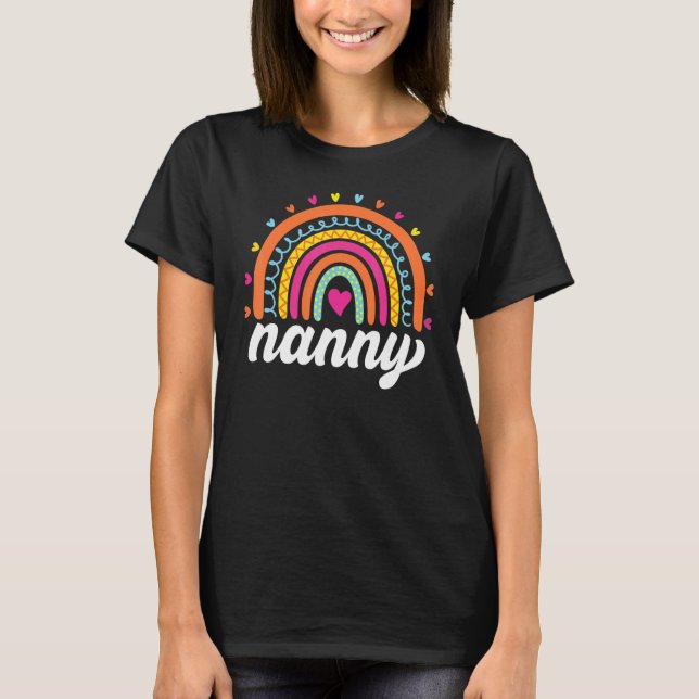 Nanny  Boho Rainbow Back To School Grandma Appreci T Shirt (Framsida)