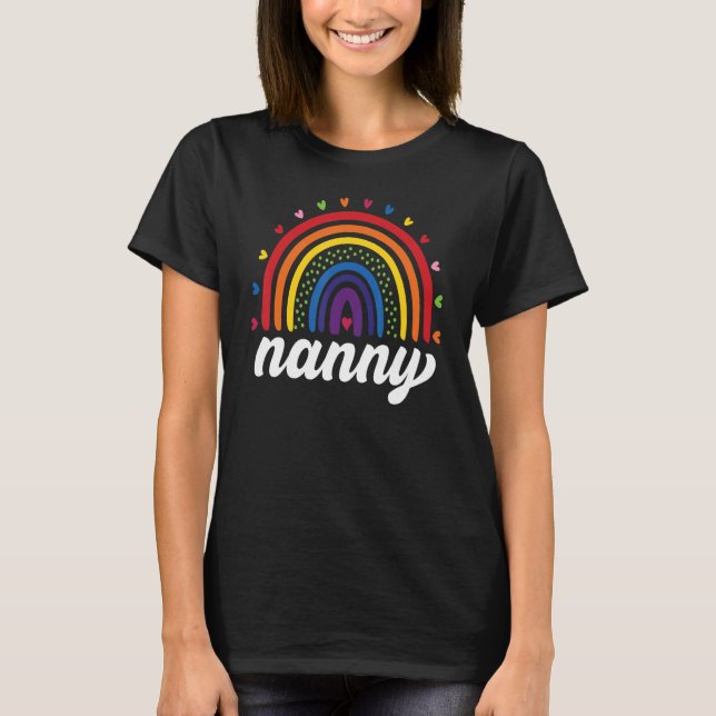 Nanny  Boho Rainbow Back To School Grandma Appreci T Shirt (Framsida)