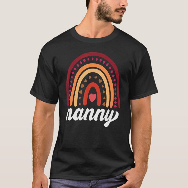 Nanny  Boho Rainbow Back To School Grandma Appreci T Shirt (Framsida)
